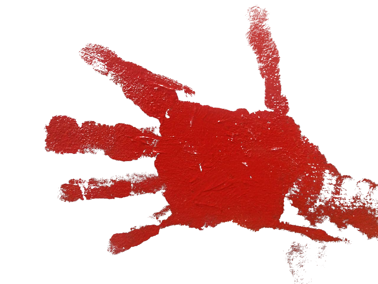 main rouge peinte par francky Criquet